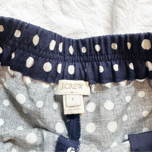 J.Crew Navy Polka Dot Pull On Boardwalk Shorts Elastic Waistband Spring Summer - Picture 3 of 5